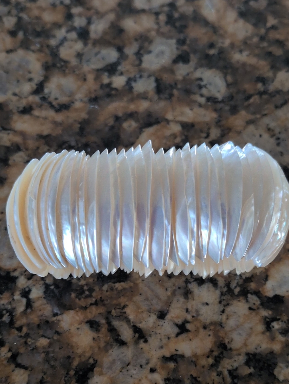 Iridescent Mother of Pearl Shell Disc Bracelet